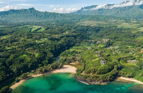 Aerial View Kalihiwai Beach 