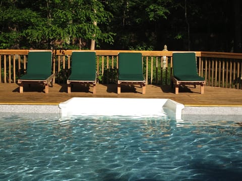 New Teak Lounge Chairs, Decking and Pool Liner