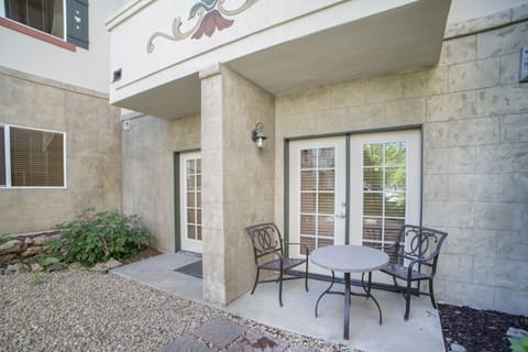 Patio with mountain side view
