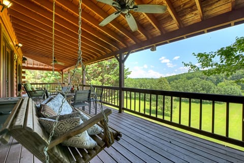 Unwind on the double swing with that someone special. The perfect spot to take in the peaceful meadow and watch the horses next door.