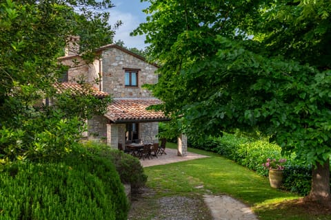 A charming historic villa surrounded by lush gardens and ancient vineyards