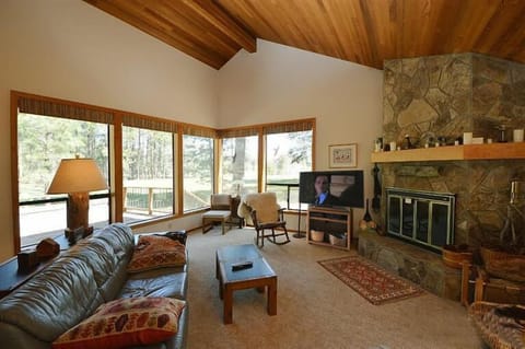 Look down the 2nd fairway to the green from the living room.