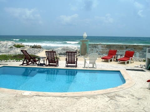 salt water pool and view from deck