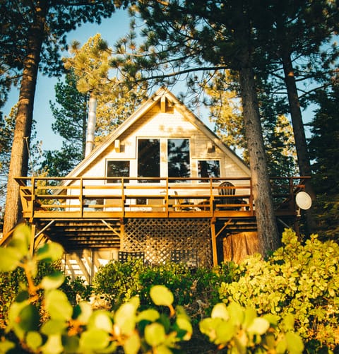 View of the cabin from the back 