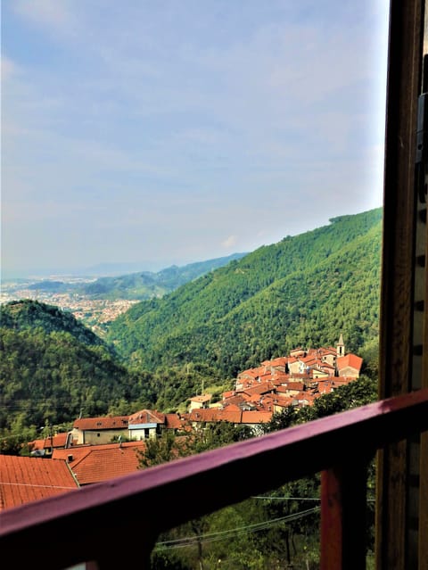 View from Bedroom window, looking down Pariana village, Massa city, ligurian sea