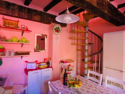 Spiral stair from kitchen to upstairs