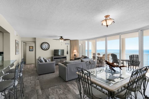 Dining area and living room