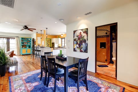 With seating for 4-6, there are numerous areas inside and outside to enjoy a great meal with friends and family