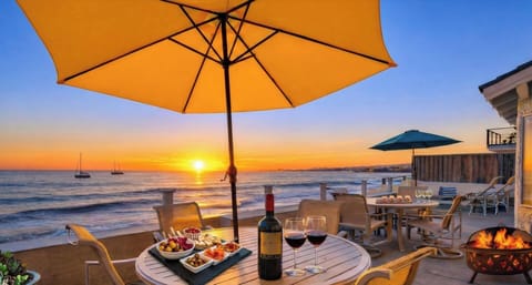 Sunset dining outdoors..