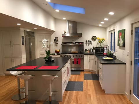 The skylighted kitchen