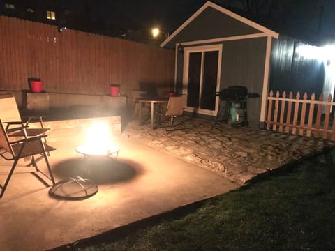 Fire pits as well as the outdoor patio and gas grill.