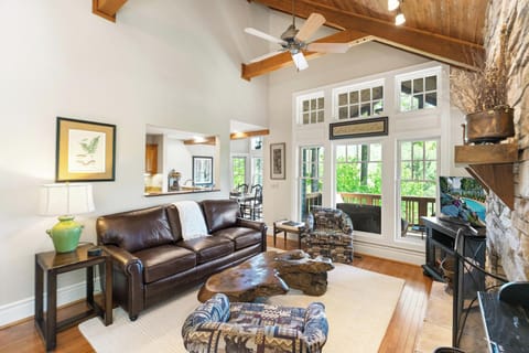 Living Room with Soaring Ceilings and Beautiful Mountain View