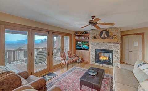 Living Room--- Cozy Fireplace , Mountain View, TV
