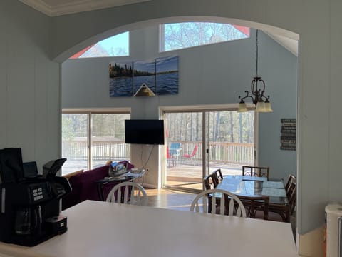 View of dining area from kitchen
