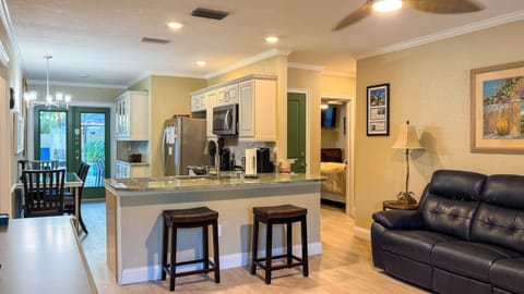 Living room into kitchen