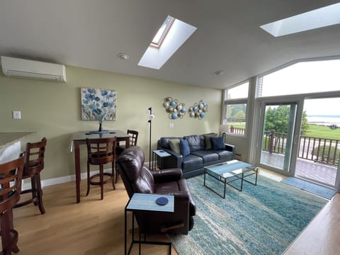 Wall of windows that brings the view inside.