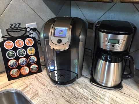 Keurig K-Cup coffee maker and traditional coffee maker available. 