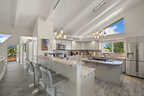 Kitchen and Bar Area - with view down the hall toward the front of the house