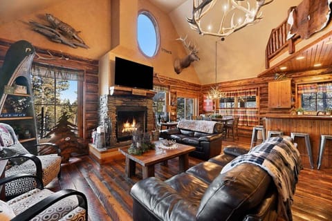 Great Room with wood burning fireplace
