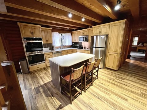Large Island in kitchen with seating for three