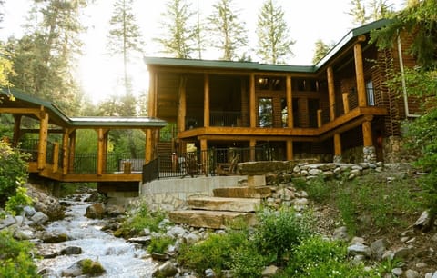 Log cabin on the stream