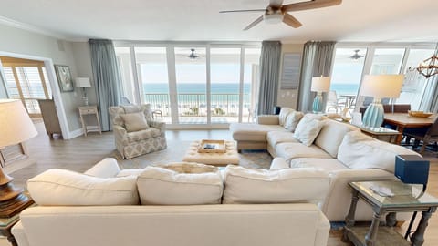 Condo, 3 Bedrooms | Living area | 30-inch TV with cable channels, DVD player