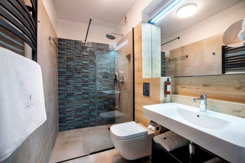 Superior Apartment | Bathroom | Shower, free toiletries, hair dryer, bathrobes