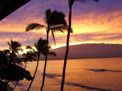 Sunrise over Haleakala from our lanai. 