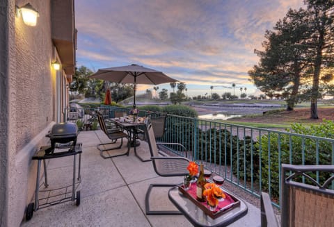 SUPERSTITION LAKES GOLF RETREAT has an extra large private patio with magnificent views of the Superstition Springs Golf Course.