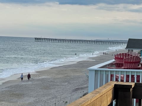 View from the upper deck south to the Surf City pier, a short walk away.