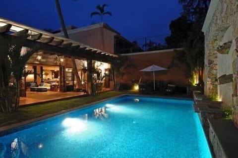 Large Heated 35ft.X 16ft. Salt Water Pool with Stone Fountain Cascade