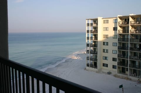 Beach view from upstairs bedroom balcony
