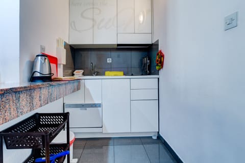 The Kitchen with all necessary kitchen elements.