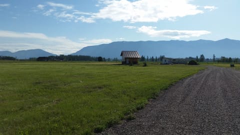 Looking east at the Tiny house, before the siding was completed.   
