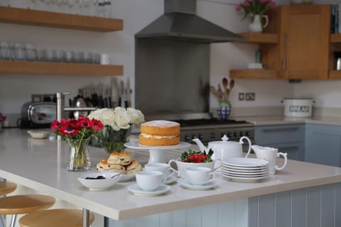 A Cornish cream tea in the kitchen