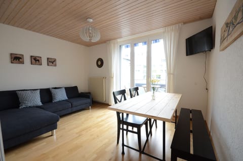 Open plan lounge dining room. Smart TV with Netflix. Leads onto balcony.