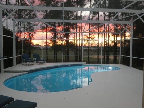 Sunset on the pool deck.