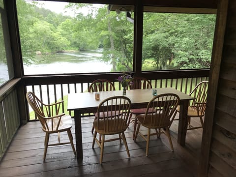 Dinner looking down river