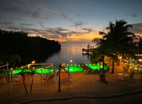View from the sky deck located at the pool. (Night View)
