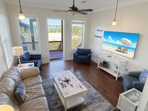 Main room with views of the water.