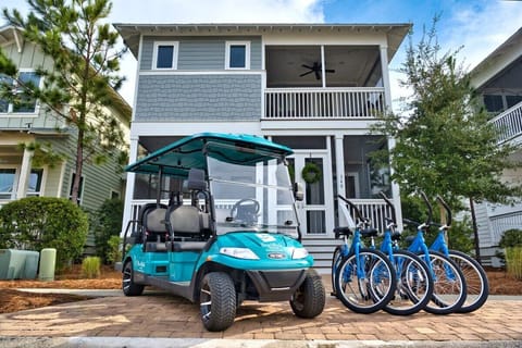 6 Seater Golf Cart & 6 Bikes (2 not shown in photo)!