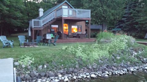 Front view of the cabin from the lake