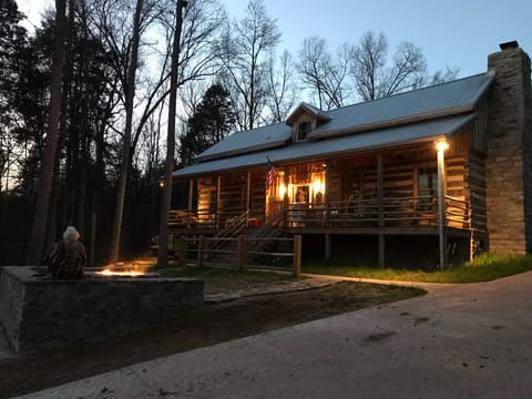 Our first fire  from our new firepit. With a gas starter.  Takes abt 30 seconds 