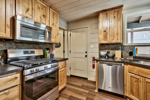 Kitchen with laundry room attached 