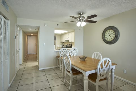 View from dining room looking into kitchen