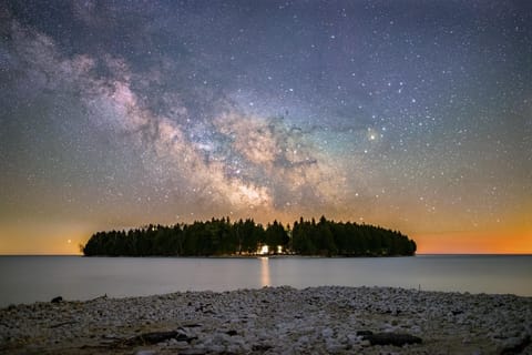 Cana Island beneath the Milky Way.  Beautiful views of Cana Island.
