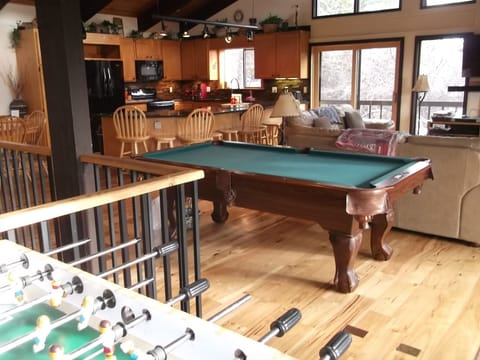 Great room, pool table, foosball.