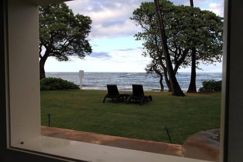 Looking at Ocean through Lanai window