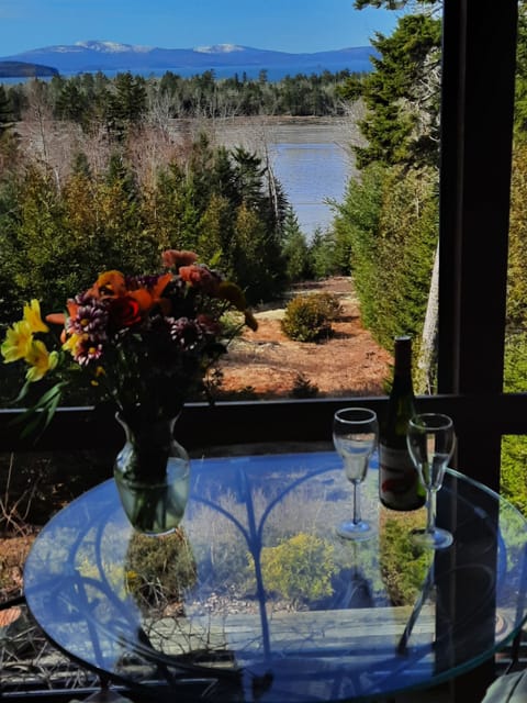 view across Frenchman Bay to Acadia NP and Bar Harbor