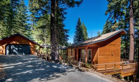 Swiss-Alpine inspired architectural design with covered walkway & two car garage